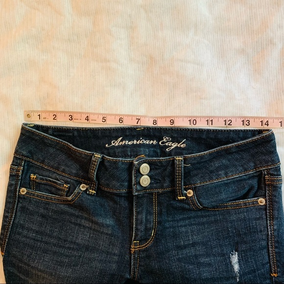 American Eagle Womens Artist Cropped Denim Jeans Size 2 Dark Wash Stretc… - Picture 14 of 16
